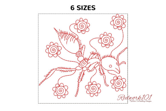 Fire Ant with Flowers Design