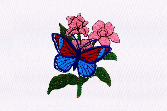Flowers Butterfly Machine Embroidery Design