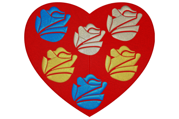 Heart with Flowers Inside Embroidery Design