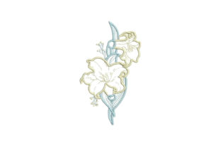 Orange Light Flowers Embellishment Outline
