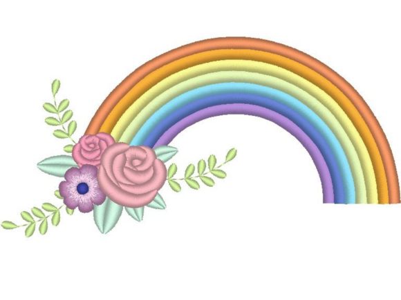 Review: Rainbow and Flowers Embroidery Design
