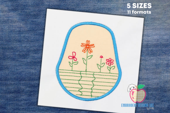 The Sky Flowers in a Box Applique